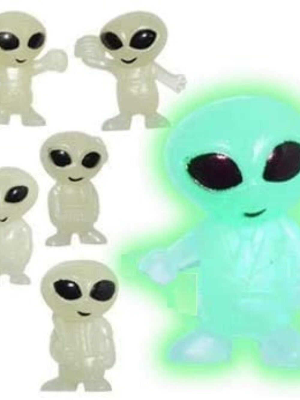 Tiny Glow in The Dark Alien Figures Set of 50 Pieces